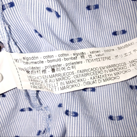 Zara Woman small oversized seersucker blue top - Picture 6 of 6